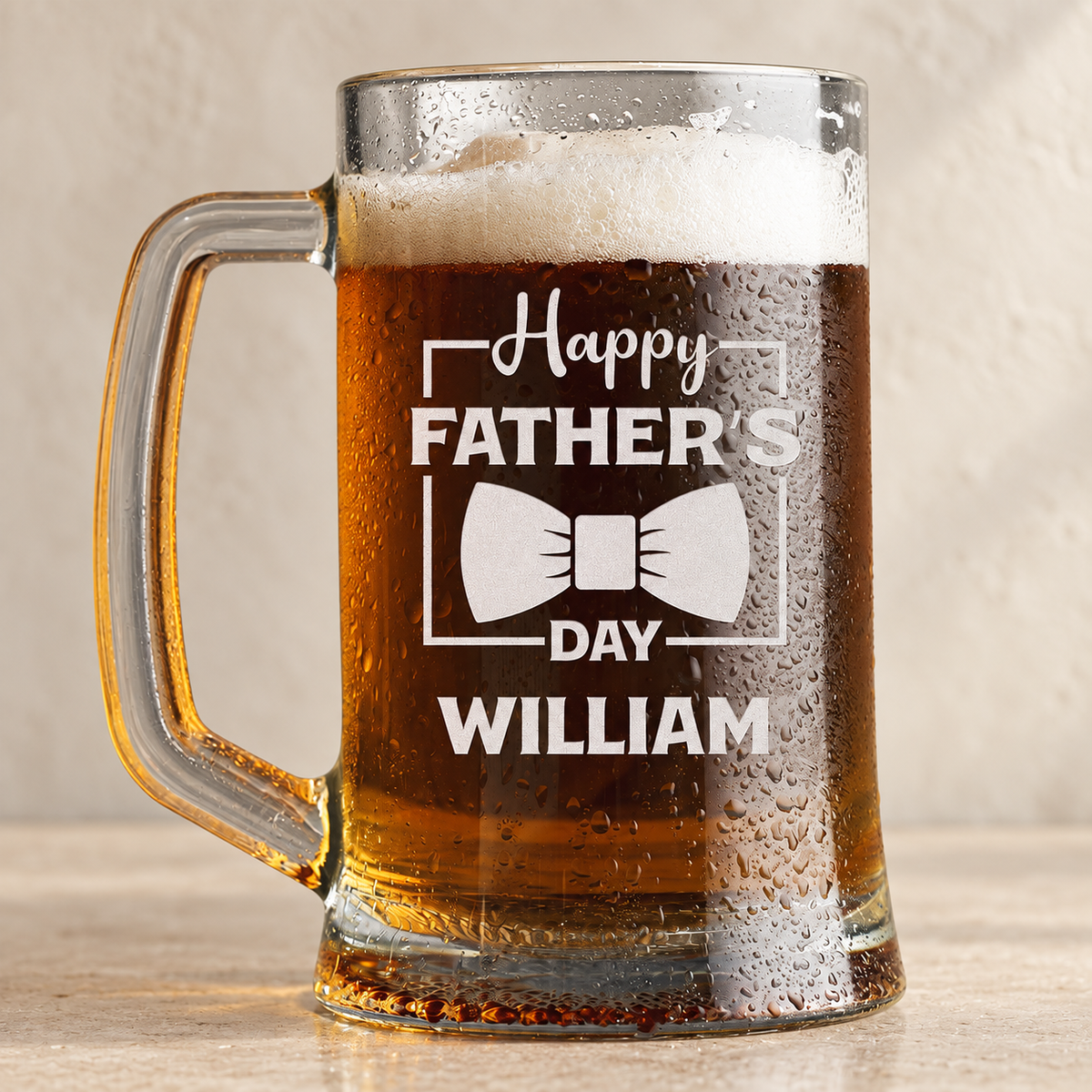 Personalized Beer Mug - "Happy Father's Day" — editorial product photograph