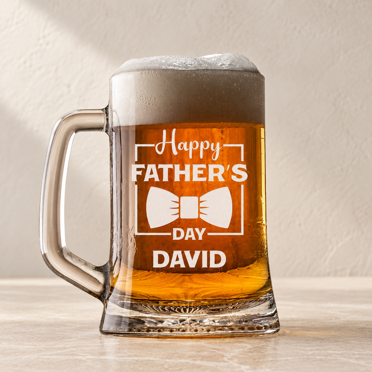 Personalized Beer Mug - "Happy Father's Day" — editorial product photograph