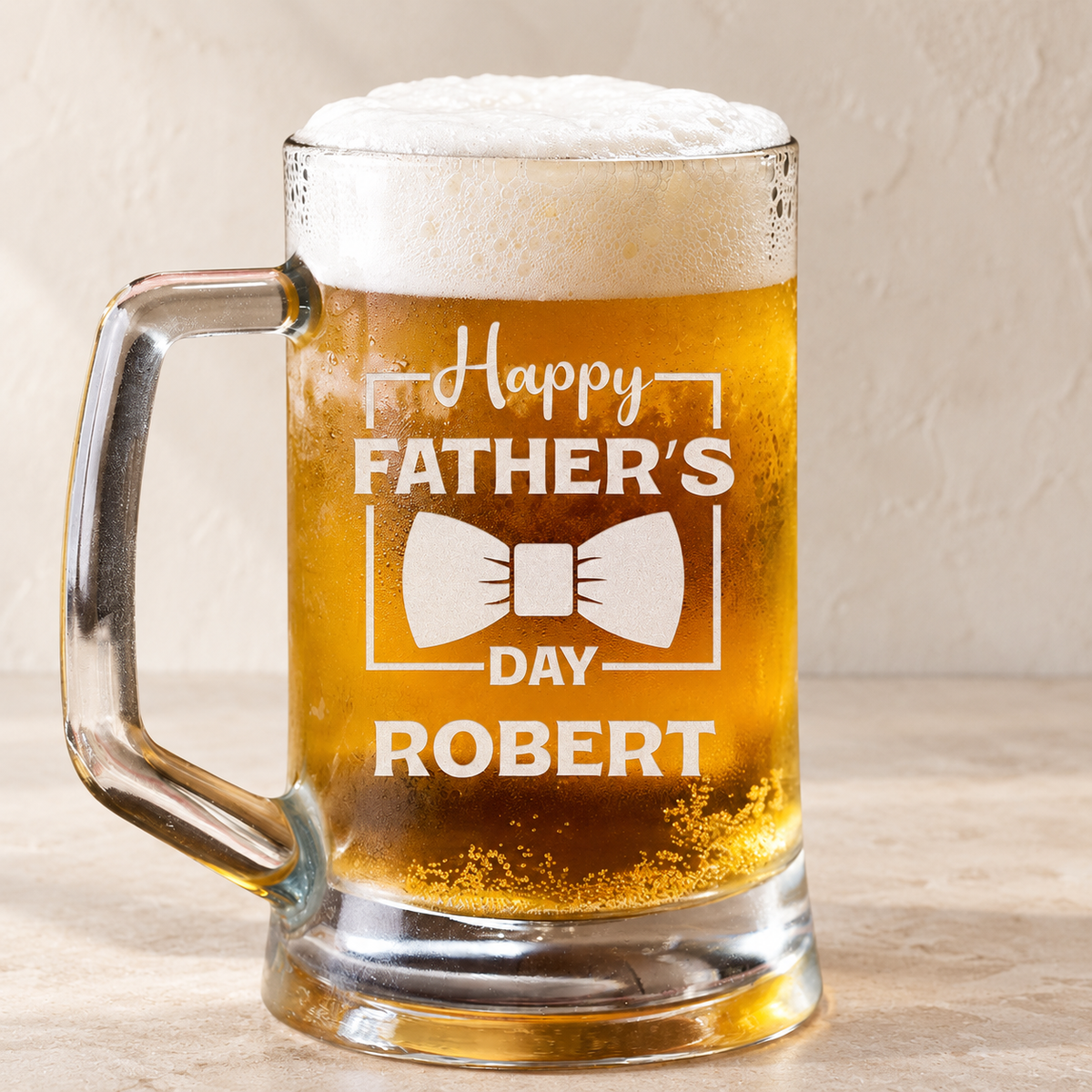 Personalized Beer Mug - "Happy Father's Day" — editorial product photograph
