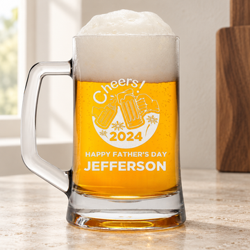 Personalized Beer Mug - "Cheers to Father's Day" — editorial product photograph