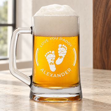 Personalized Beer Mug - "LOVE YOU DADDY" — editorial product photograph