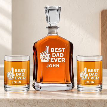 Personalized Decanter - "Best Dad Ever" — editorial product photograph