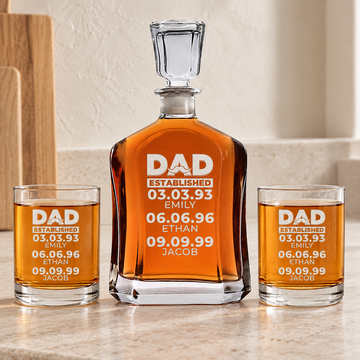 Personalized Decanter - "Established Dad" — editorial product photograph