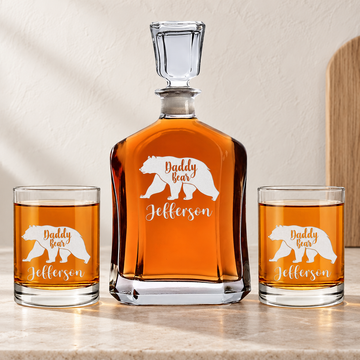 Personalized Decanter - "Daddy Bear" — editorial product photograph