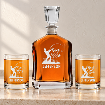 Personalized Decanter - "Reel Cool Dad" — editorial product photograph