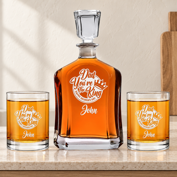 Personalized Decanter - "Dad You're The King" — editorial product photograph