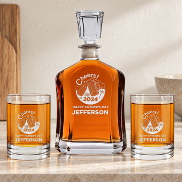Personalized Decanter - "Cheers to Father's Day" — editorial product photograph