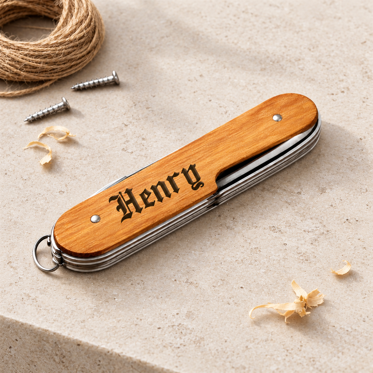 The Utility – Personalized Swiss Multi-Tool — editorial product photograph
