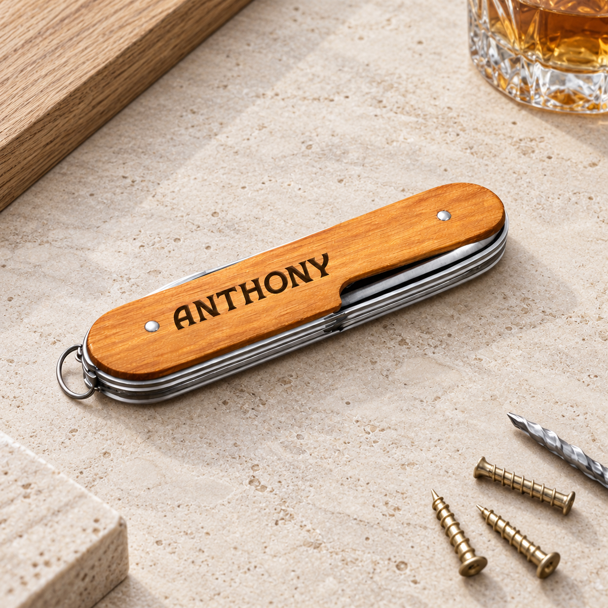The Utility – Personalized Swiss Multi-Tool — editorial product photograph