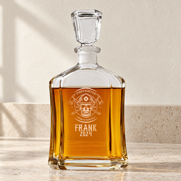 Personalized Decanter - "Firefighter" — editorial product photograph