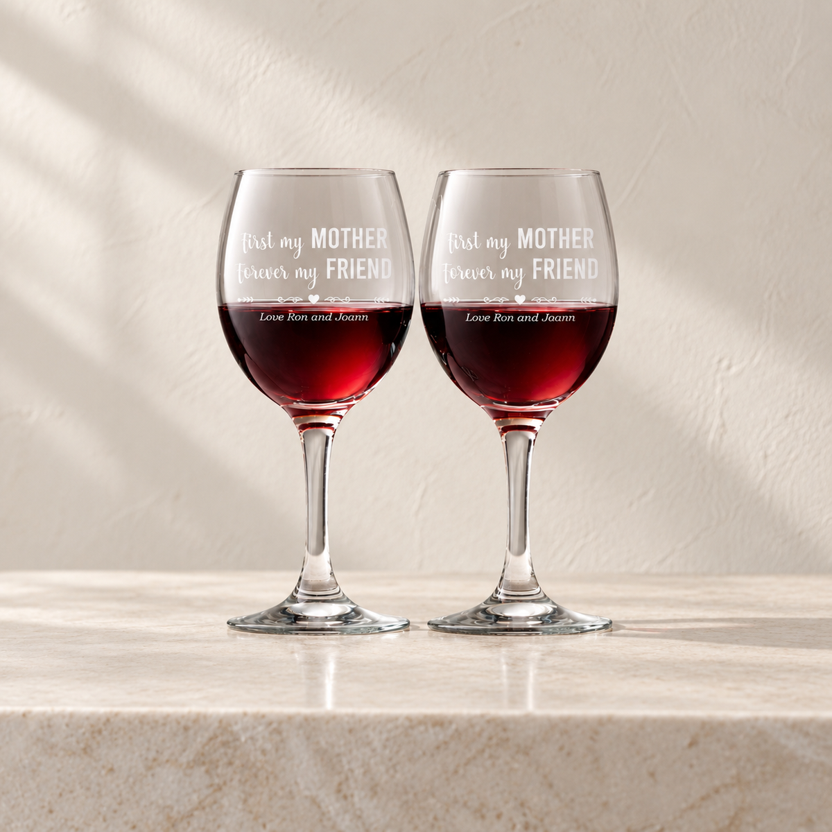 Personalized Wine Glass – “The Grace” — editorial product photograph