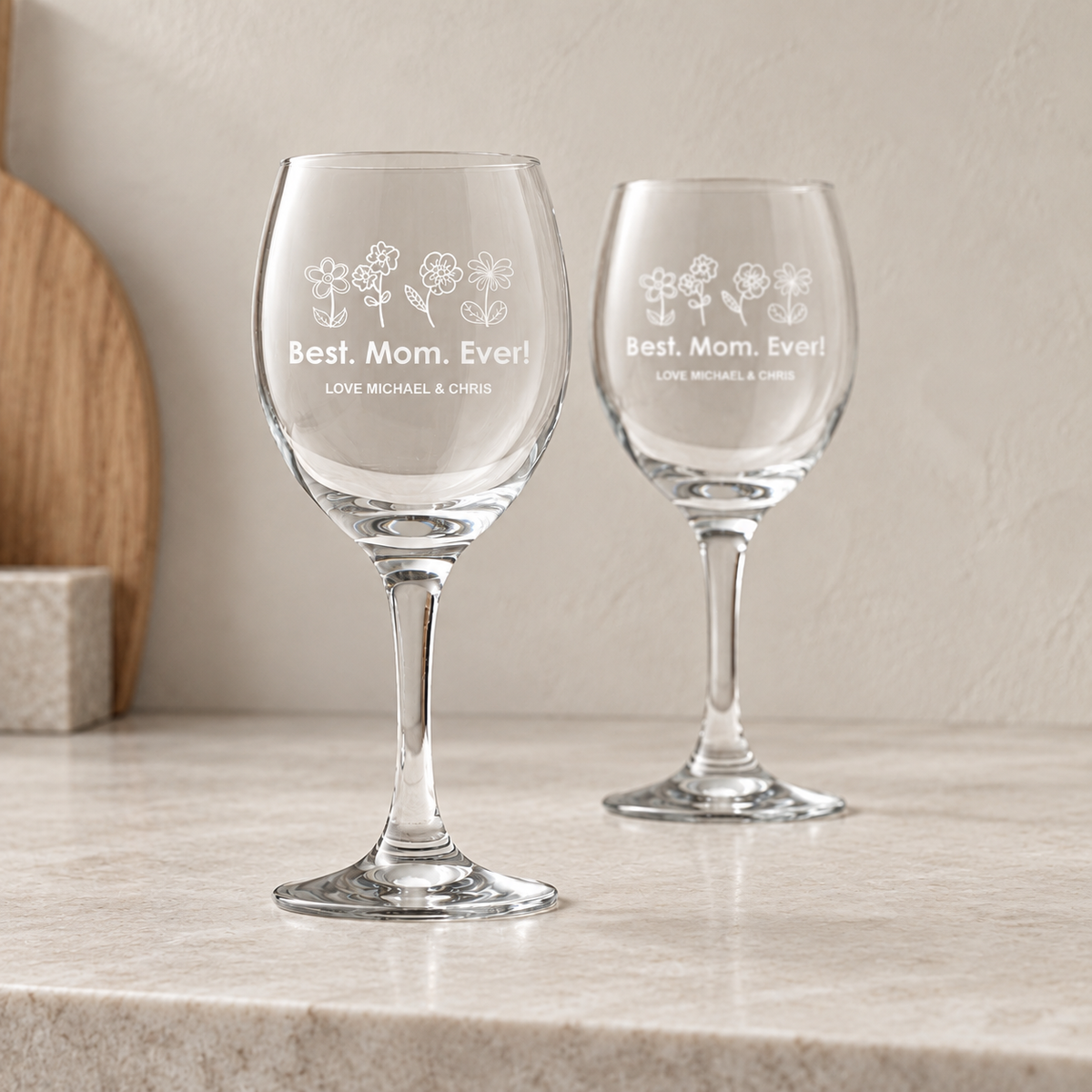 Personalized Wine Glass – “The Grace” — editorial product photograph