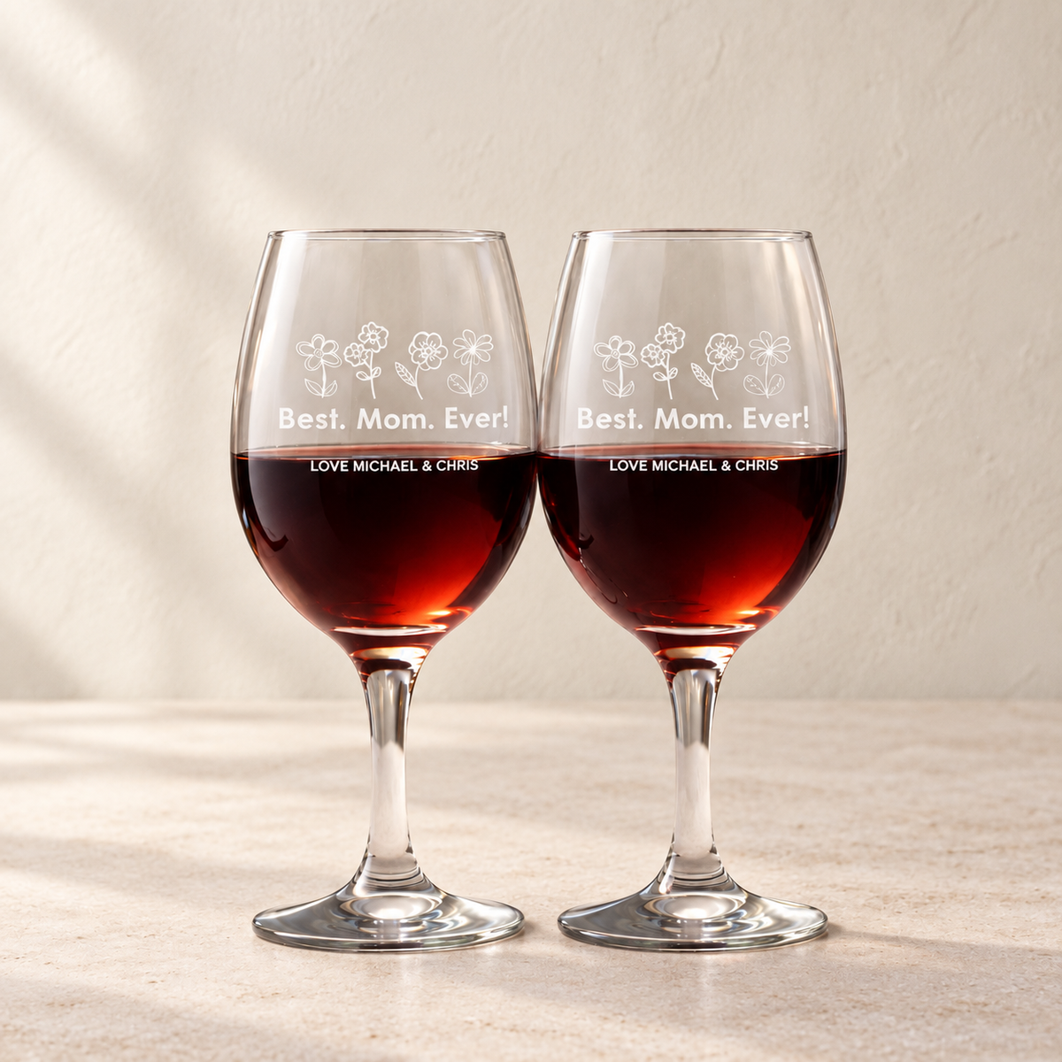 Personalized Wine Glass – “The Grace” — editorial product photograph