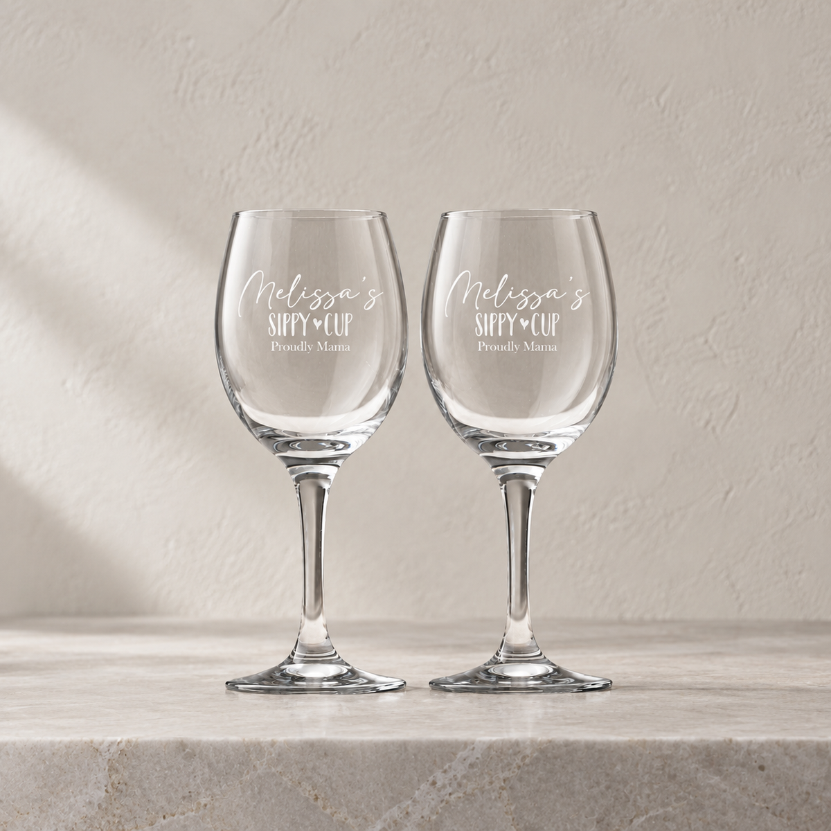 Personalized Wine Glass – “The Grace” — editorial product photograph