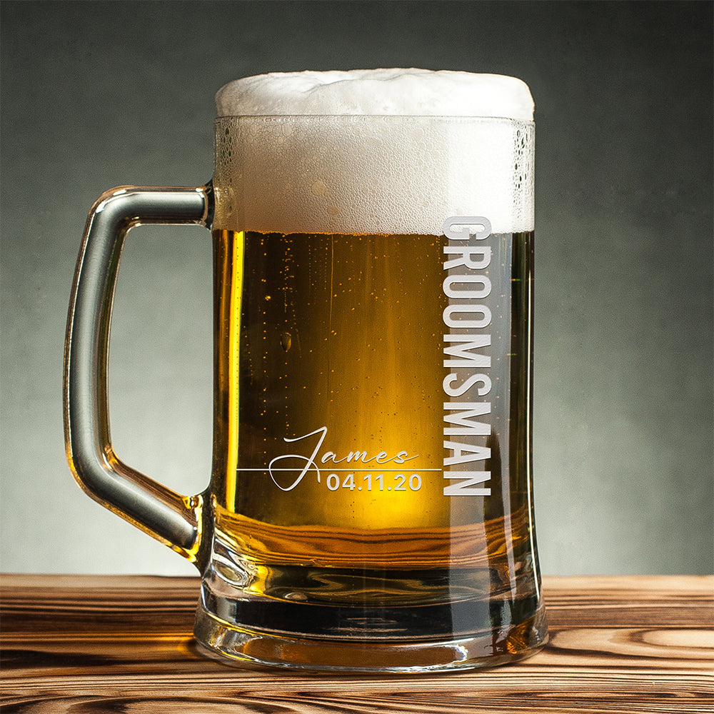 Personalized Beer Mug - "Signature Groomsman"