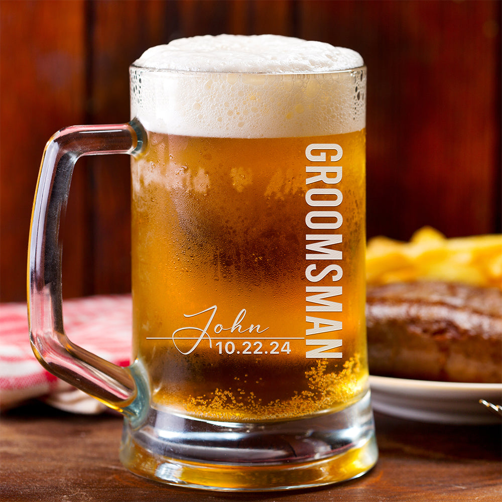 Personalized Beer Mug - "Signature Groomsman"