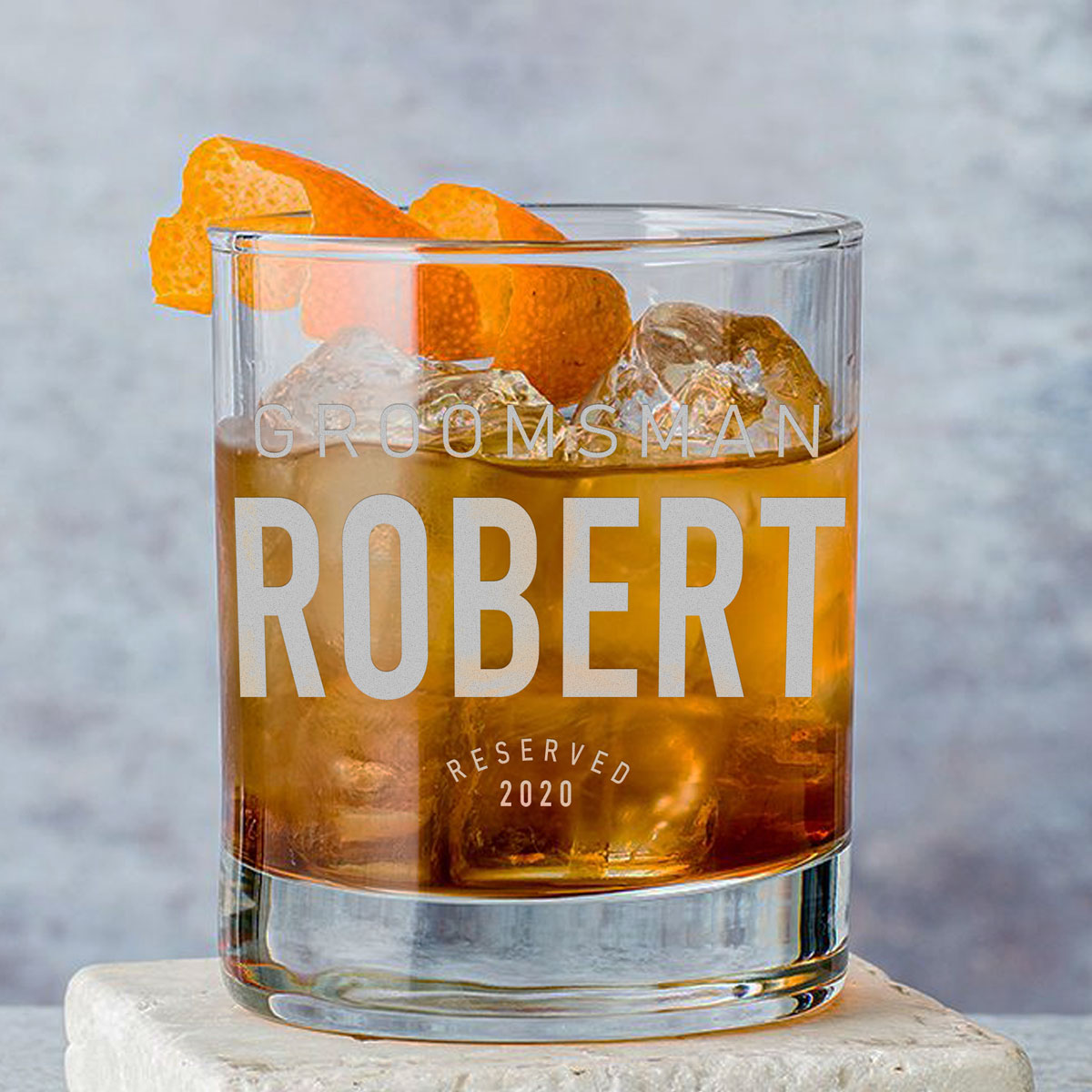 Personalized Whiskey Glass - "Groomsman Reserved"