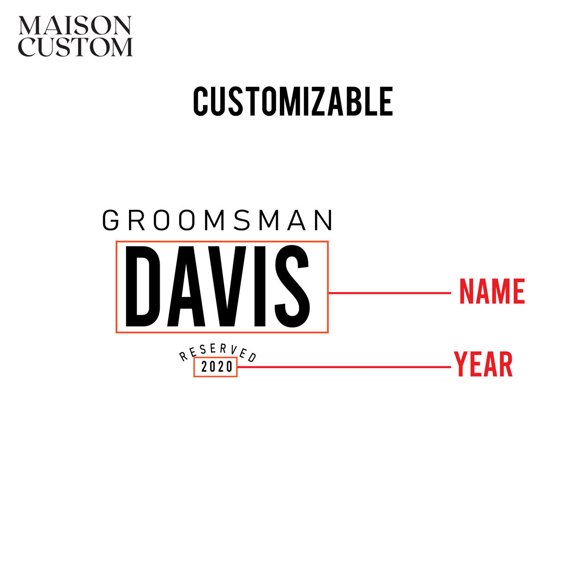 Personalized Whiskey Glass - "Groomsman Reserved"