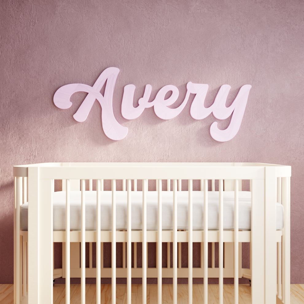 Wooden Nursery Name Sign - Custom Wood Personalized Baby Name Sign