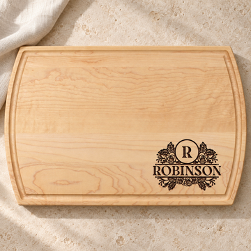 The Arched - Maple - Large personalized cutting board, gallery view 1, photographed in natural light
