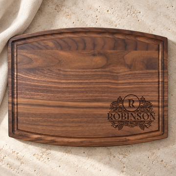 The Arched - Walnut - Small personalized cutting board, gallery view 1, photographed in natural light