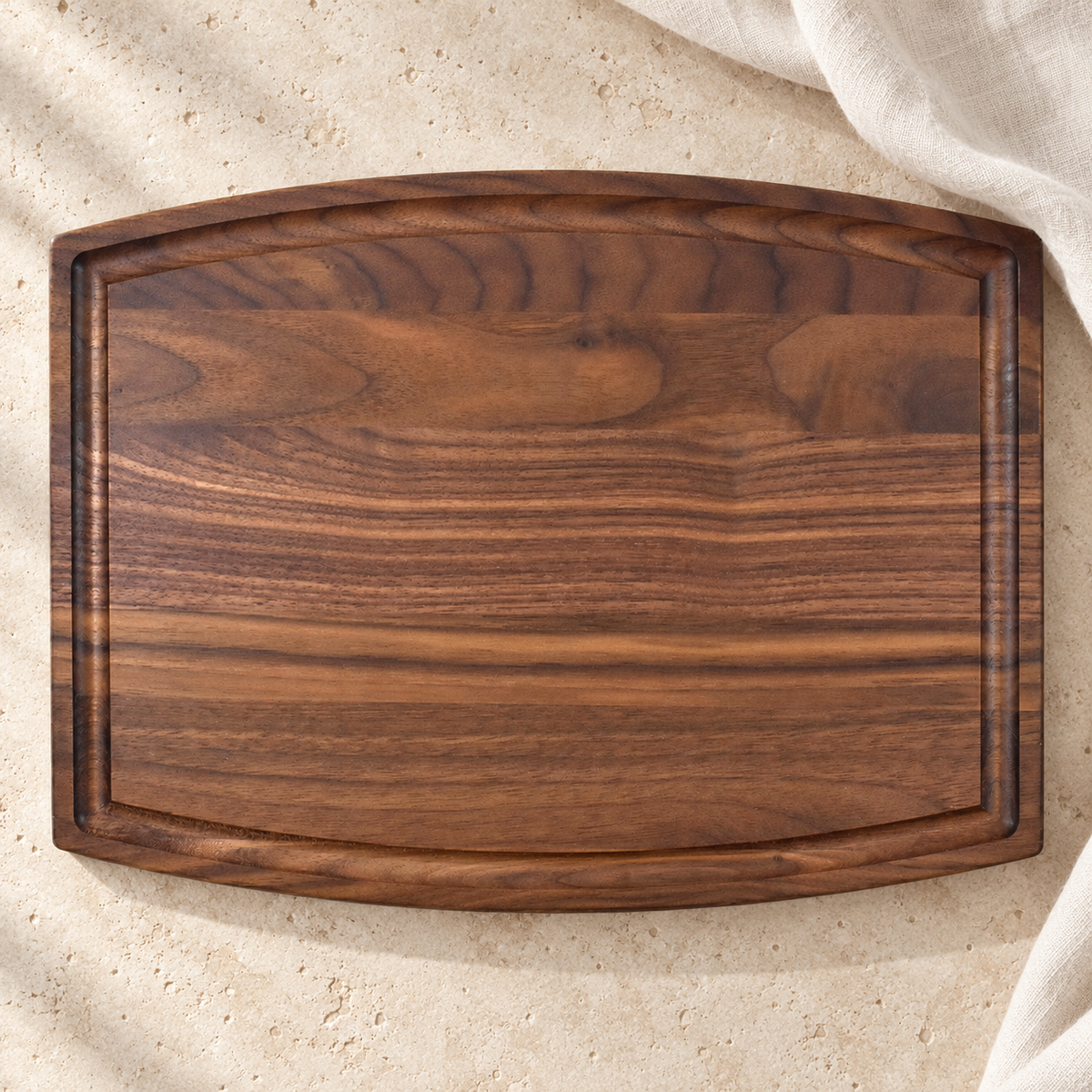 The Arched - Walnut - Small personalized cutting board, gallery view 2, photographed in natural light