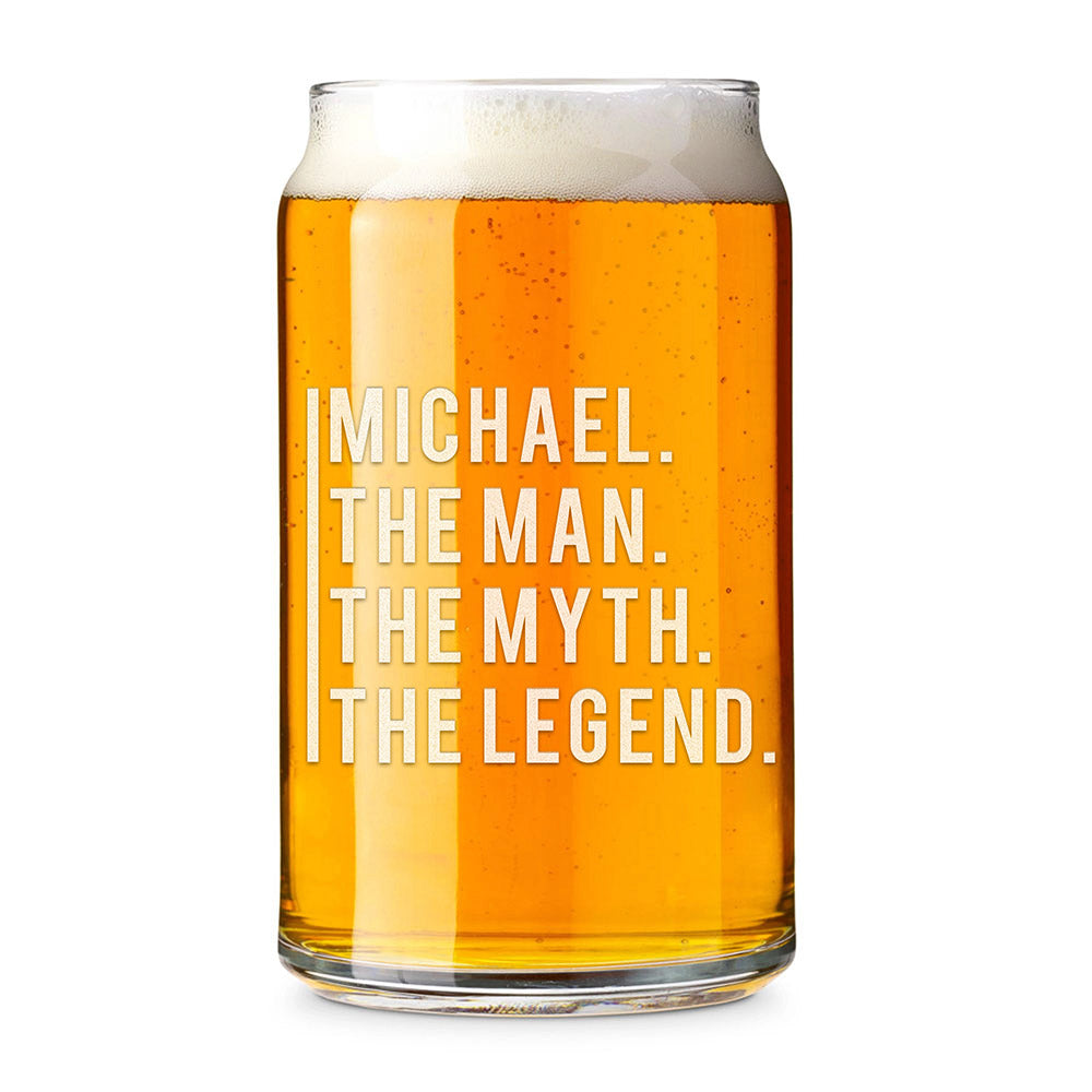 Personalized Beer Can Glass - "The Legend"