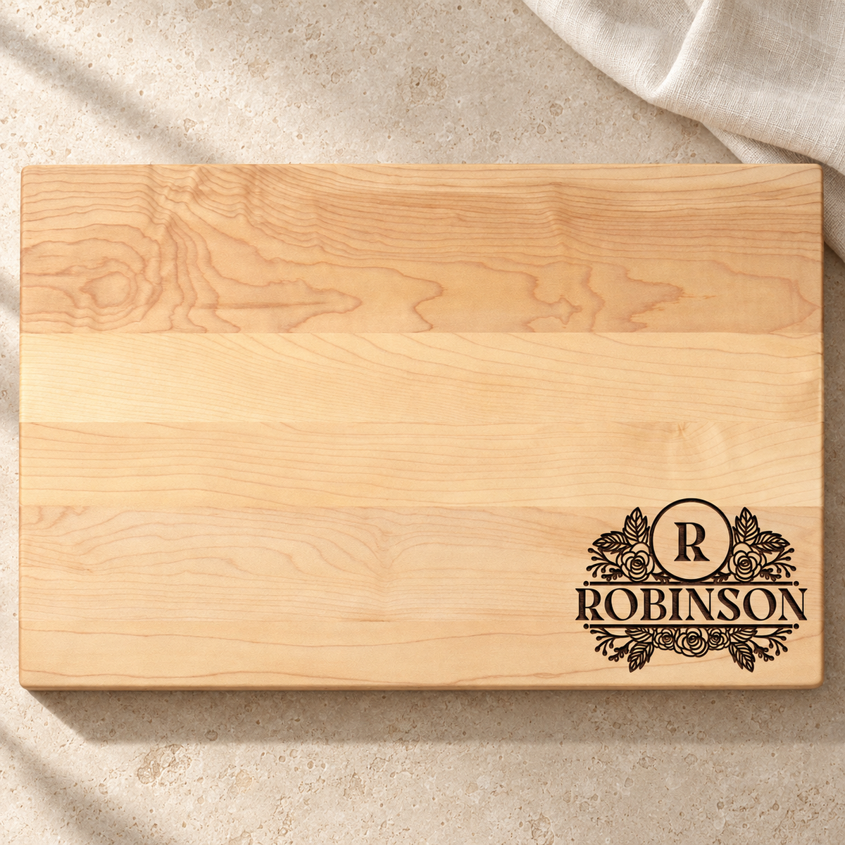 The Classic - Maple - Large personalized cutting board, gallery view 1, photographed in natural light