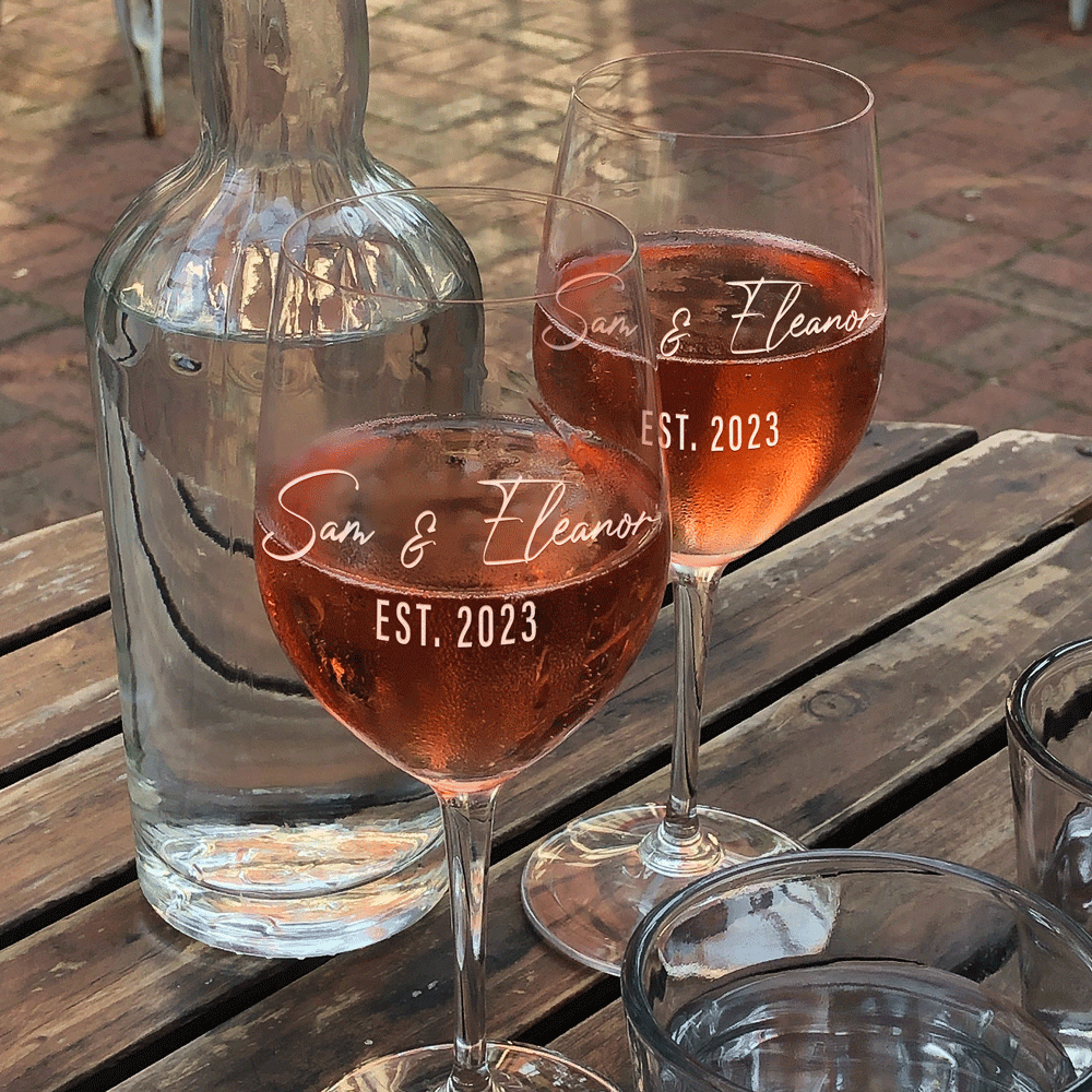 Personalized Wine Glass - "Couple's Names"