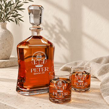 Personalized Decanter - "Gamer Streamer" — natural daylight editorial photograph