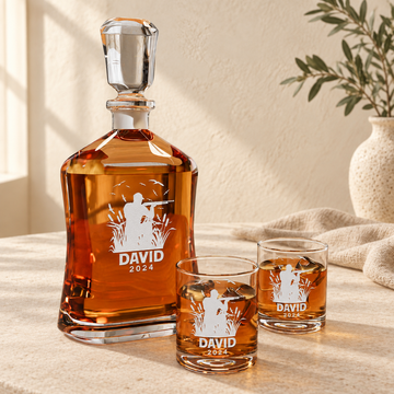 Personalized Decanter - "Hunter" — natural daylight editorial photograph