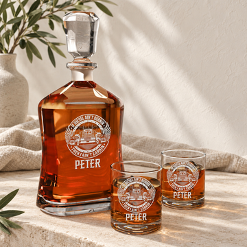 Personalized Decanter - "If Diesel Ain't Burnin" — styled in natural daylight
