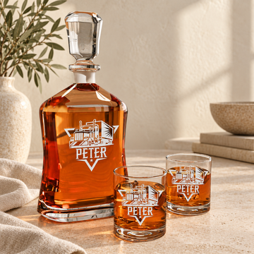 Personalized Decanter - "Trucker" — natural daylight editorial photograph