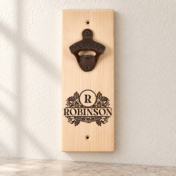 The Popper - Maple - Personalized Wall-Mounted Bottle Opener, gallery view 1, photographed in natural light
