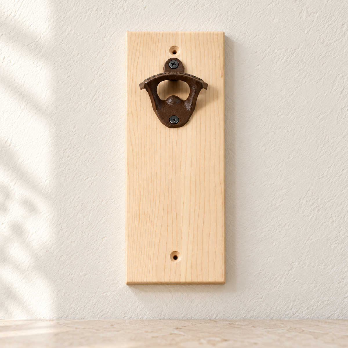 The Popper - Maple - Personalized Wall-Mounted Bottle Opener, gallery view 3, photographed in natural light