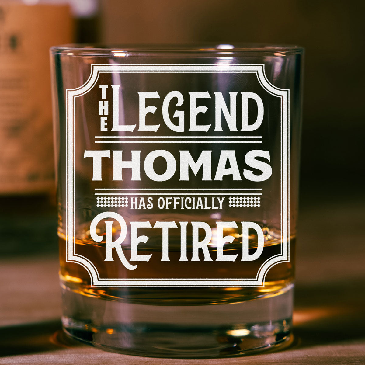 Set of 25 | The Legend Has Retired Whiskey Rock Glass | DM105 | Box SOLD Separately outlet | Party Favors