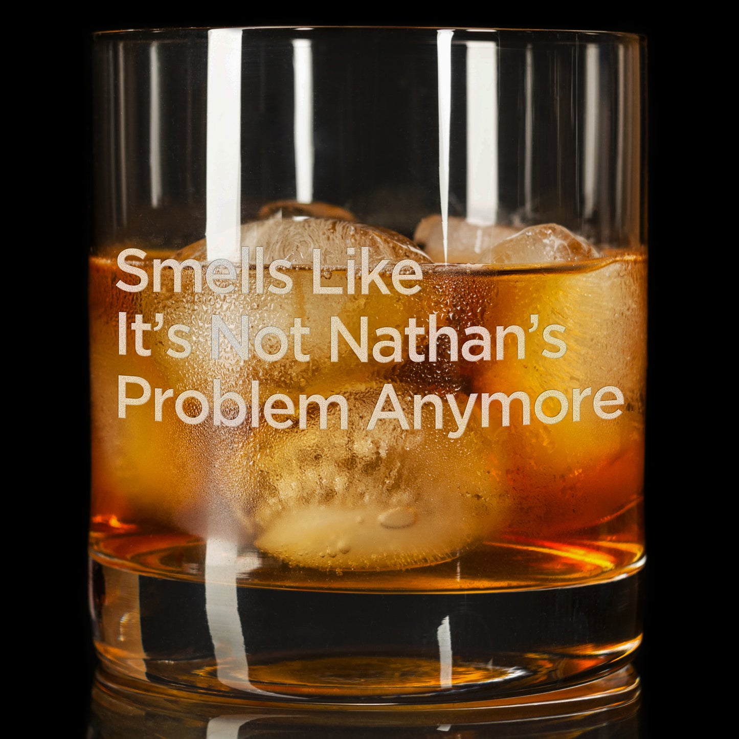 Personalized Whiskey Glass - "Smells Like It's Not My Problem"