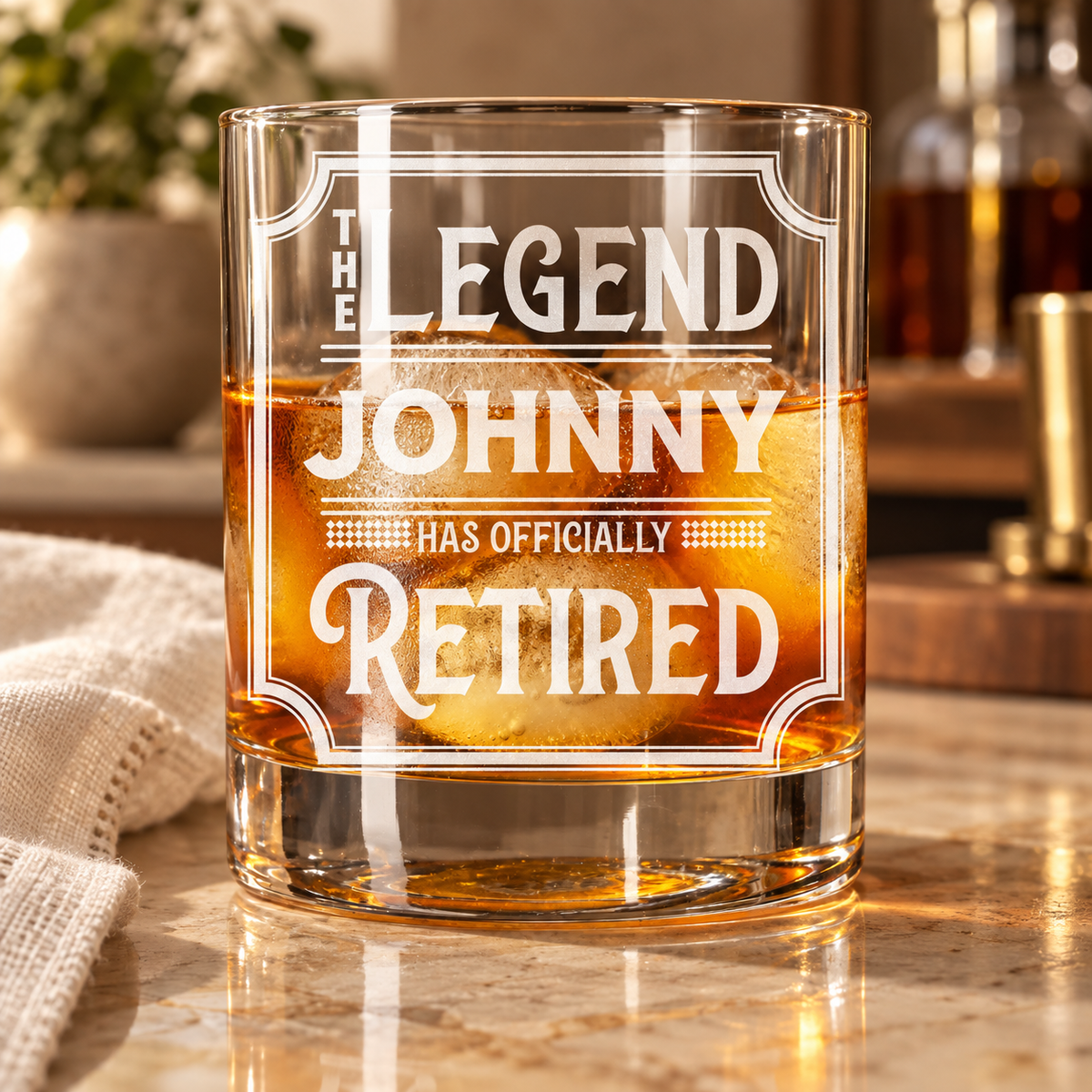 personalized retirement whiskey glass — gallery view 4