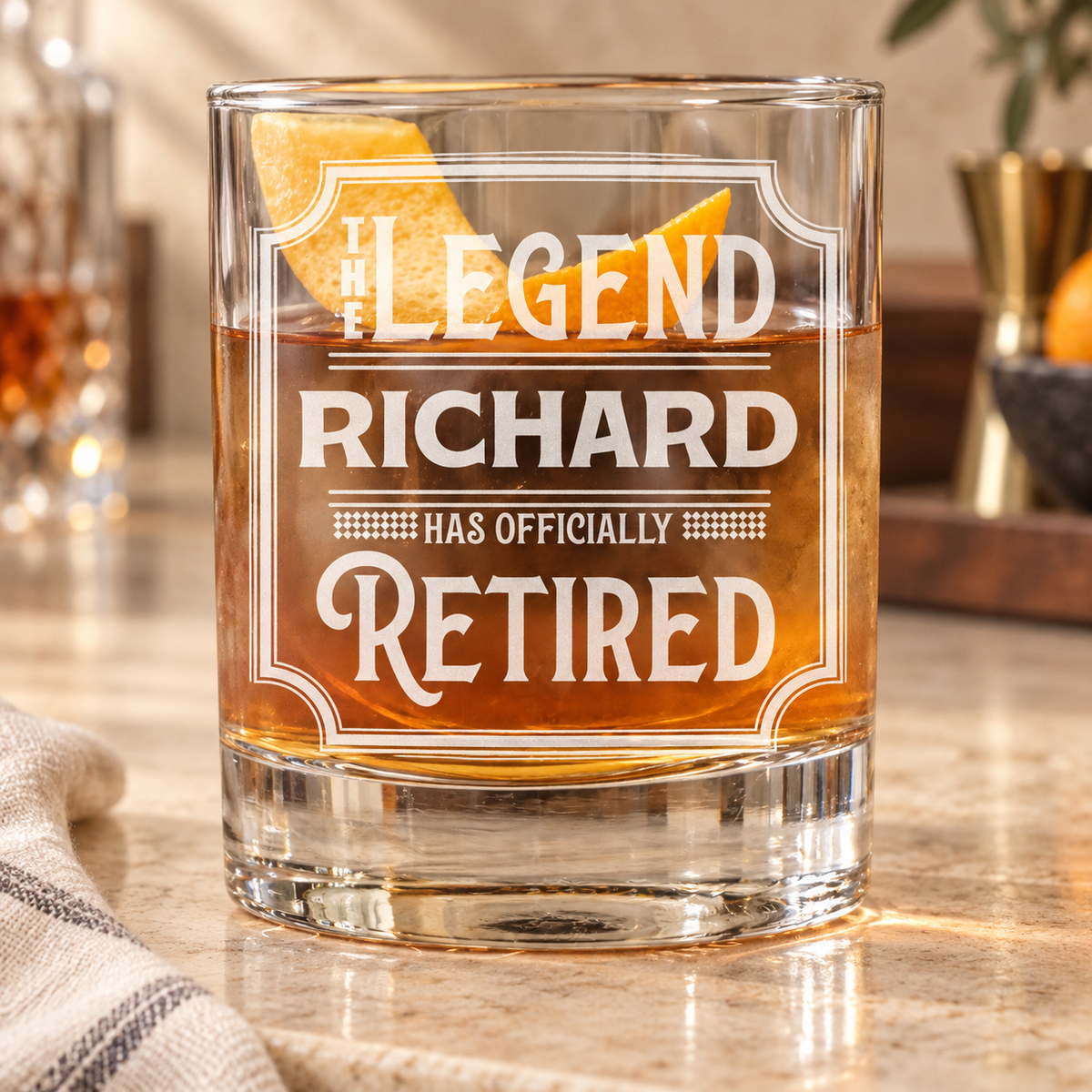 personalized retirement whiskey glass — gallery view 7