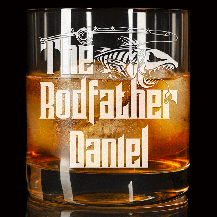 Personalized Whiskey Glass - "The Rodfather"