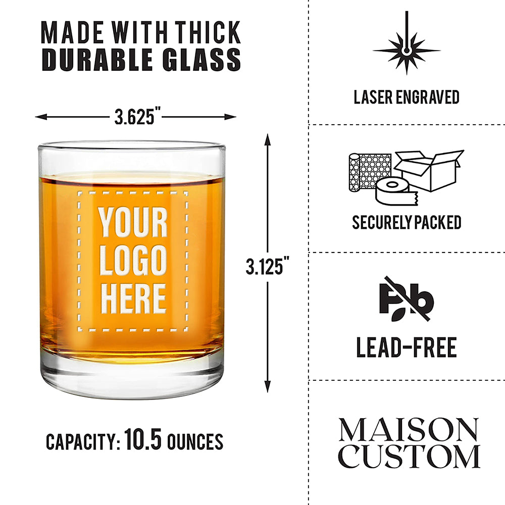 Custom Logo Engraved Whiskey Glass