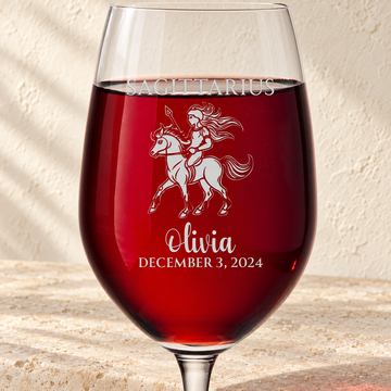 Personalized Wine Glass - Astrology - "SAGITTARIUS"