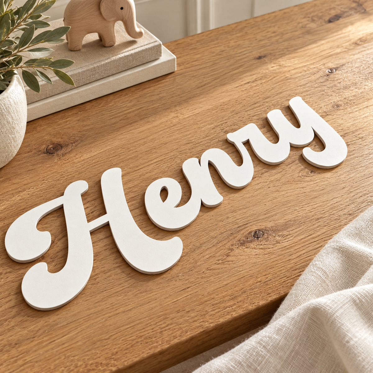 personalized wooden nursery name sign — gallery view 3