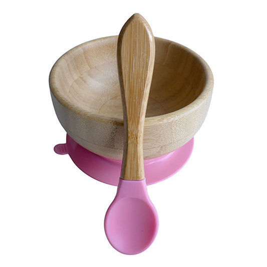 Personalized Baby Bamboo Suction Bowl - Pink