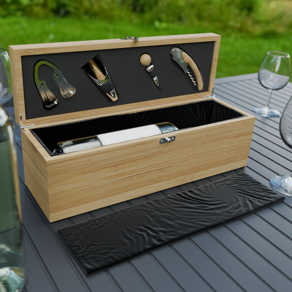 The Cellar - Personalized Wine Gift Box Set - "Bamboo Wood" - Bar Decor