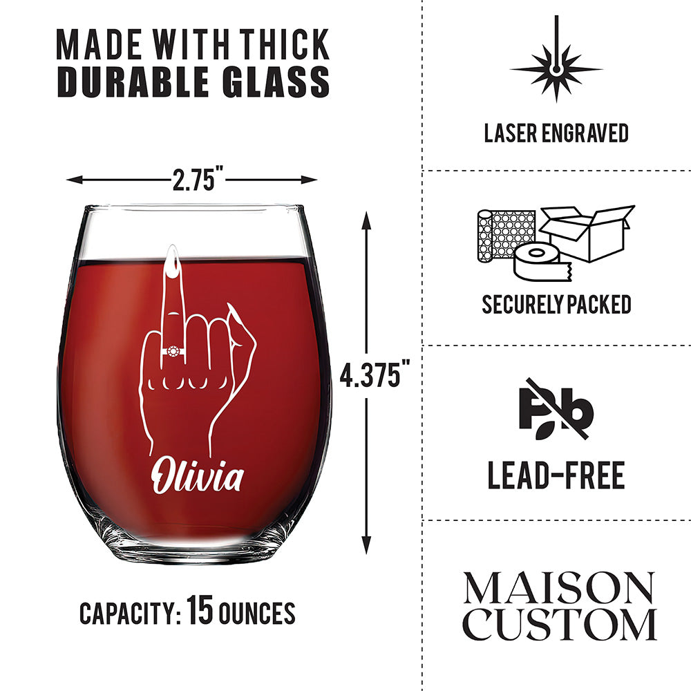 Personalized Whiskey and Wine Glass Set - "The Ringfinger"