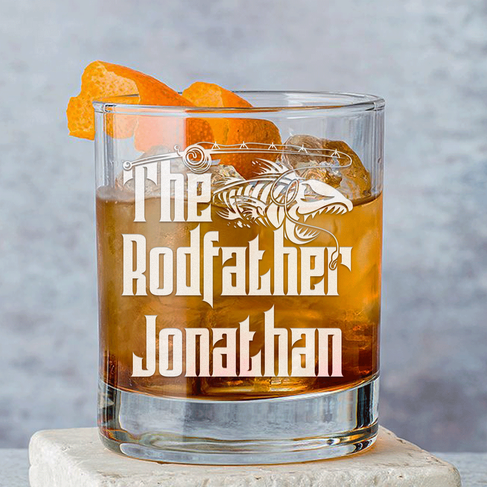 Personalized Whiskey Glass - "The Rodfather"