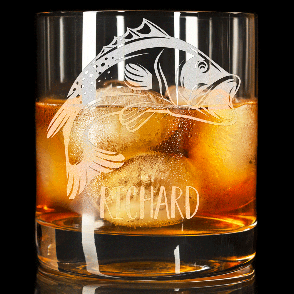 Personalized Whiskey Glass - "Large Mouth Bass"