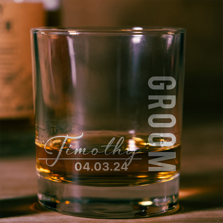 Personalized Whiskey Glass - "Signature Groomsman"