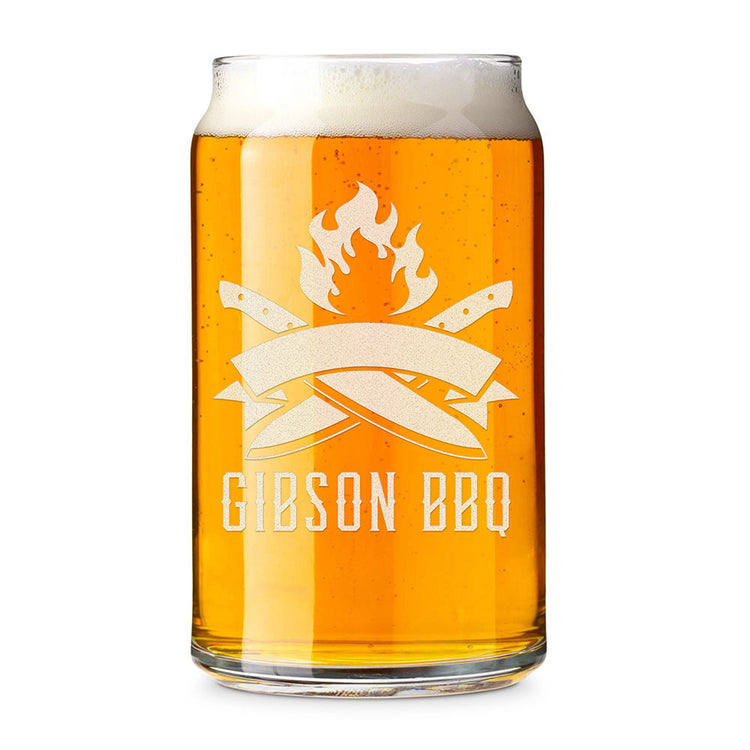 Custom Logo Engraved Beer Can Glass